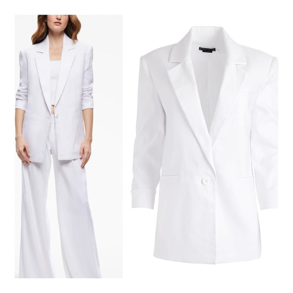 Alice + Olivia Jackets & Blazers - MRSP $595 Alice & Olivia Shan White Linen Blazer